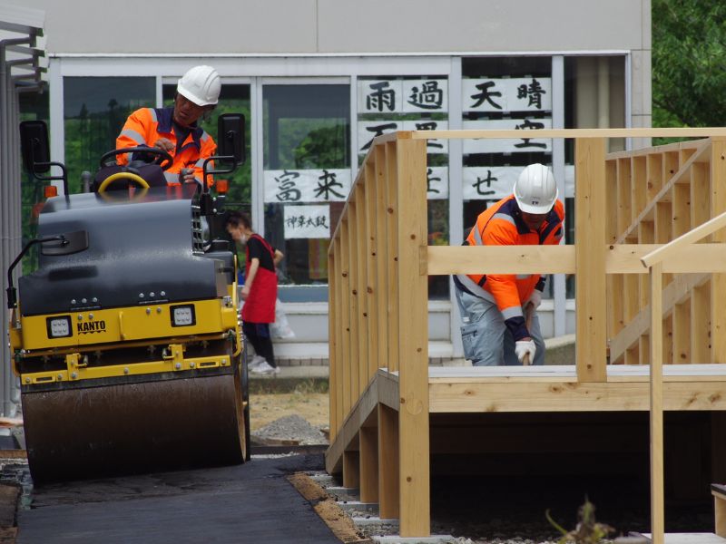 富来地区仮設住宅舗装の施工